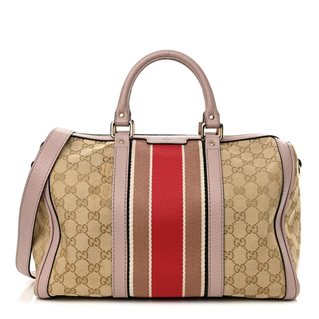 Monogram Selleria Calfskin Vintage Web Medium Boston New Sand Lilas