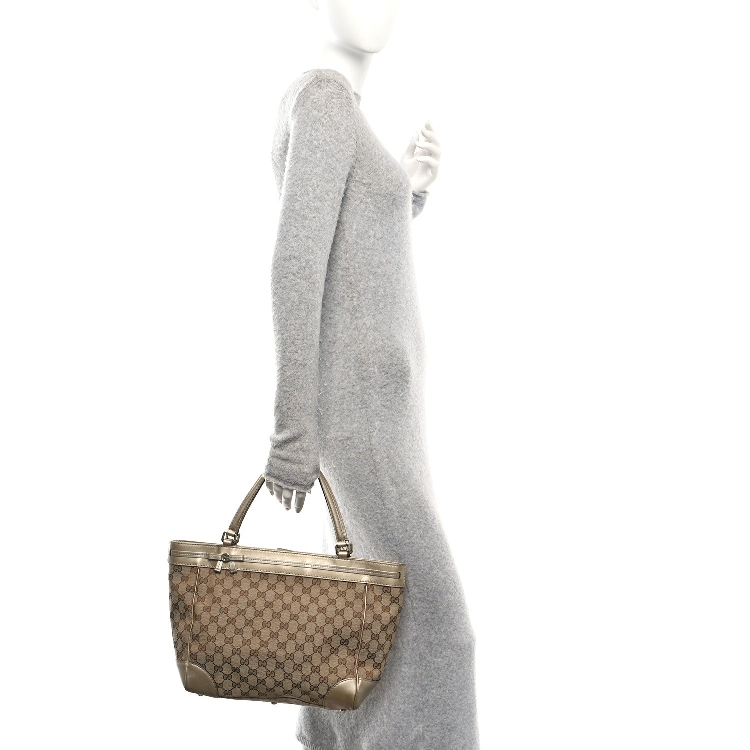Monogram Web Medium Mayfair Tote Gold
