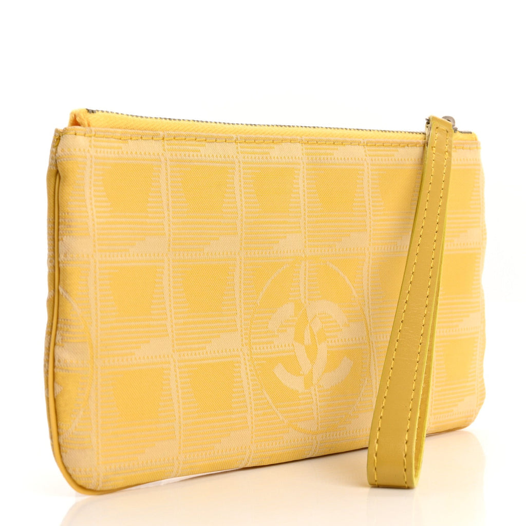 Nylon Travel Ligne Zip Wristlet Yellow