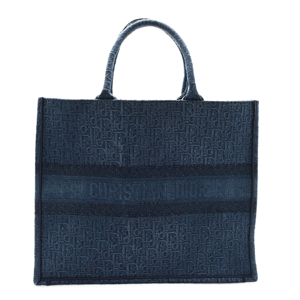 Oblique Denim Book Tote Denim Blue