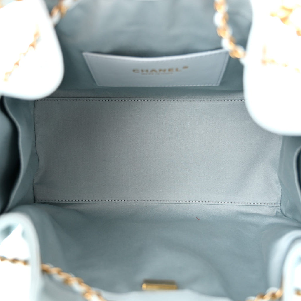 Caviar Quilted Small Chanel 25 Handbag Light Blue