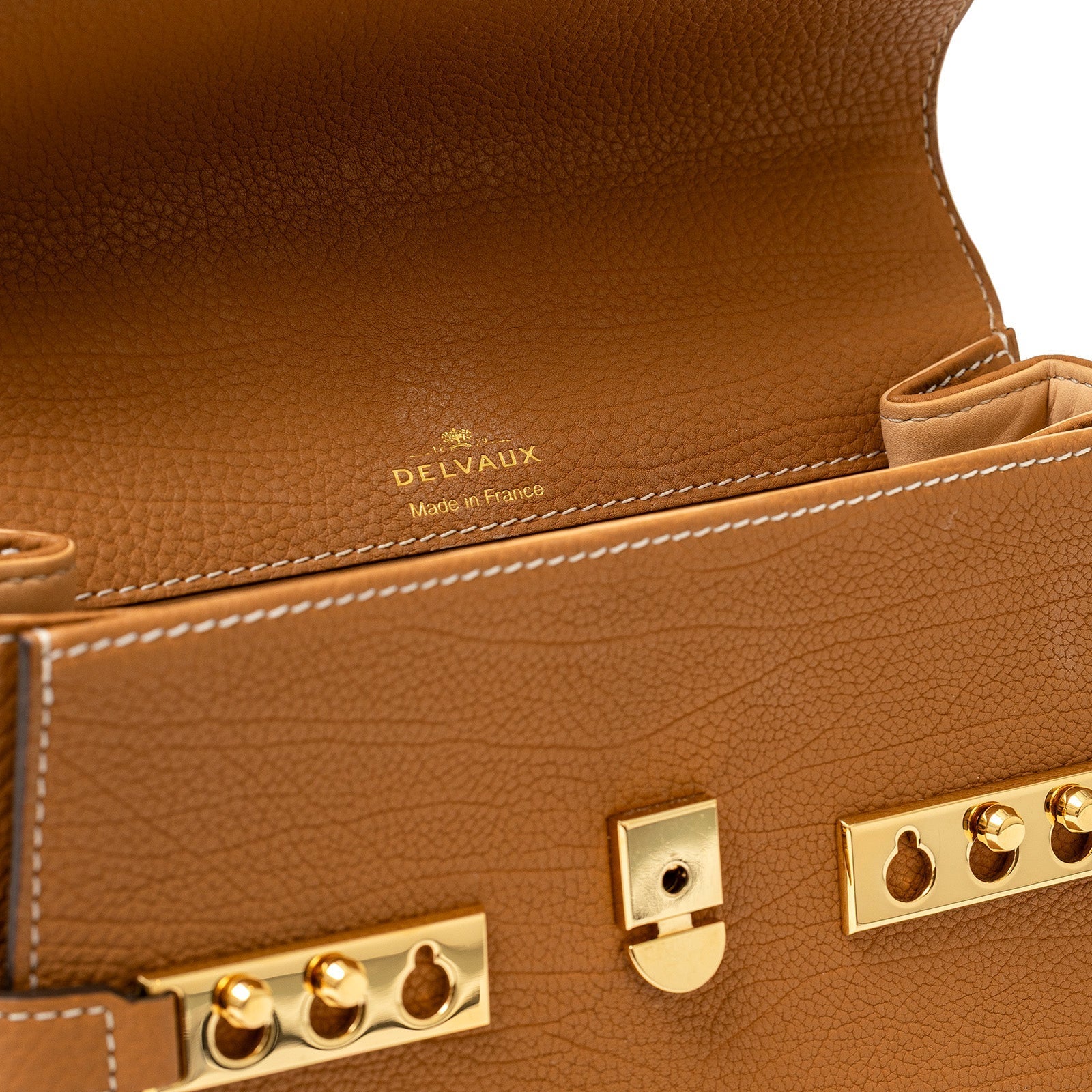 Delvaux Tempete PM Crispy Calf Vegetal-Ivory Gold Hardware
