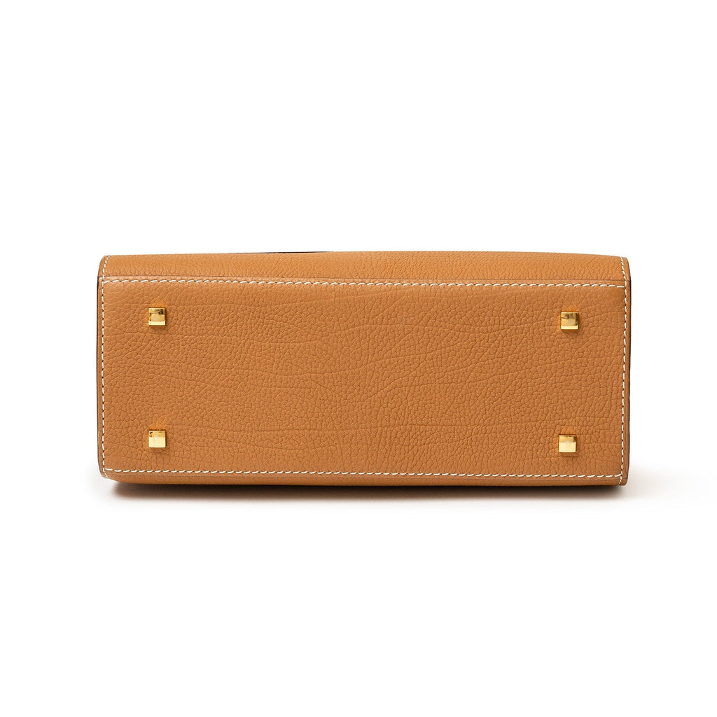 Delvaux Tempete PM Crispy Calf Vegetal-Ivory Gold Hardware