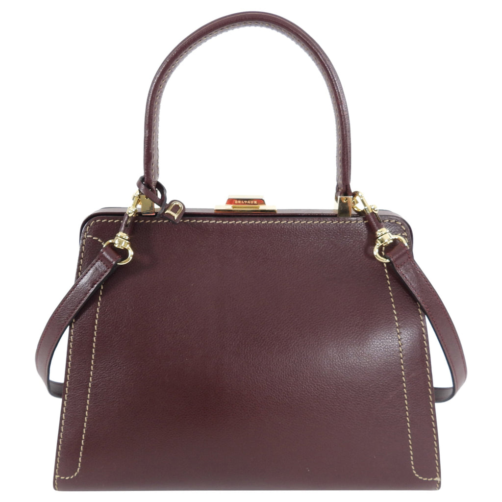 Delvaux Vintage Mahogany Leather Small Classic Jumping Bag