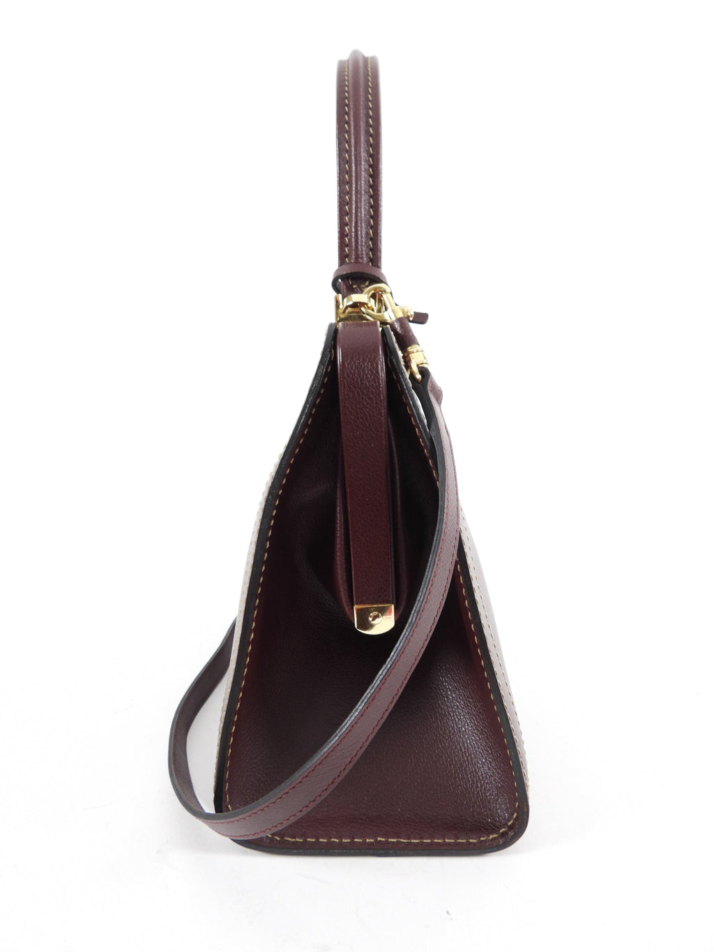 Delvaux Vintage Mahogany Leather Small Classic Jumping Bag