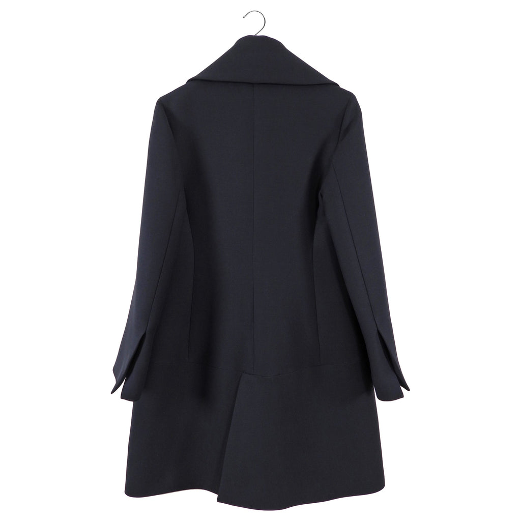 Derek Lam Black Wool Coat with Felt Buttons - IT42 / USA 6