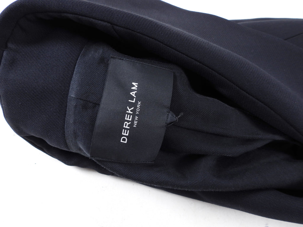 Derek Lam Black Wool Coat with Felt Buttons - IT42 / USA 6