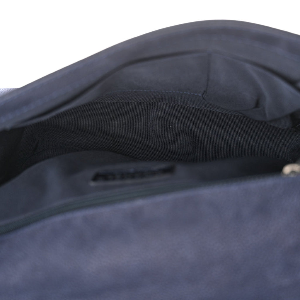 Iridescent Caviar Quilted Large Boy Flap Navy Blue