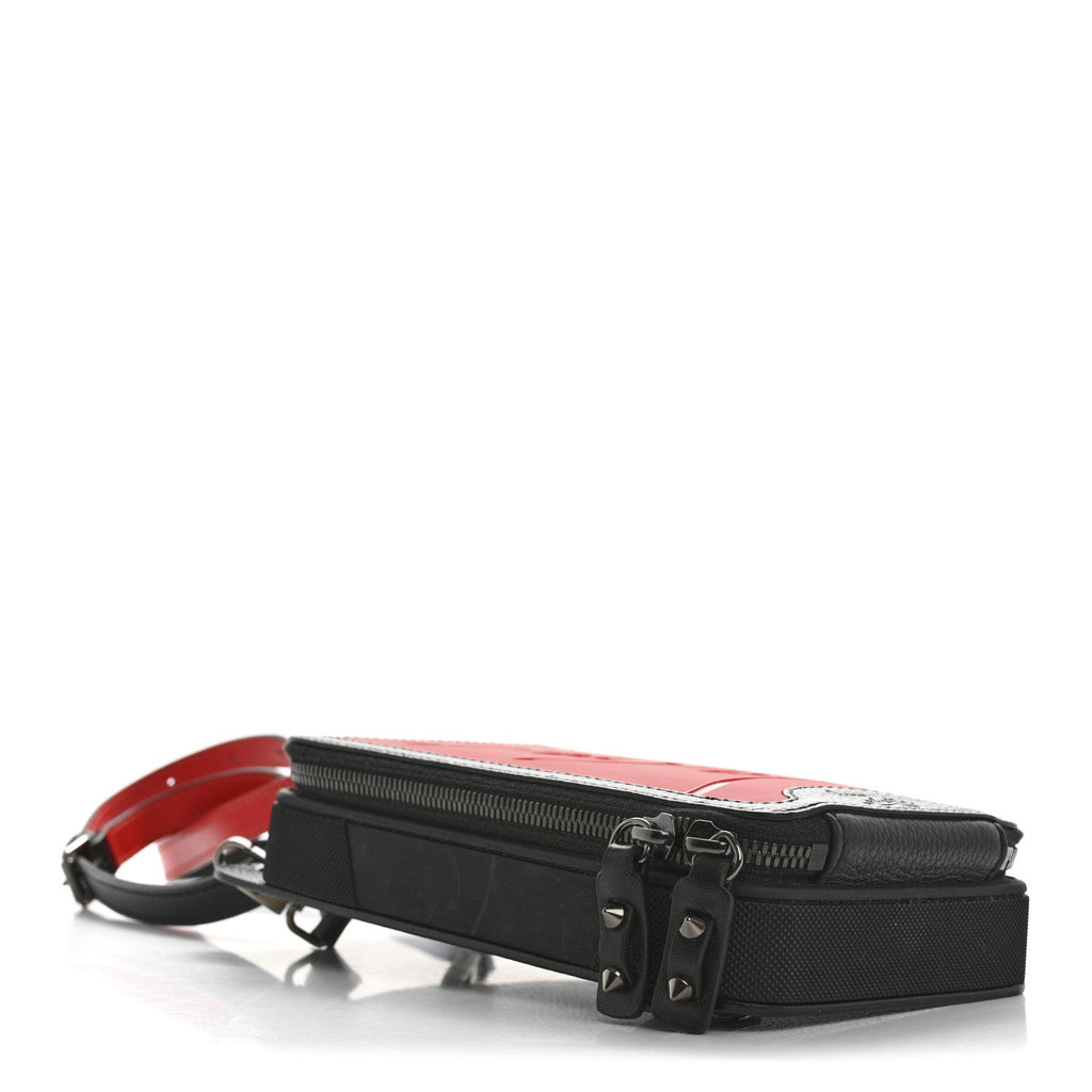 Calfskin Gomme Loubilab Phone Shoulder Bag Loubi Black