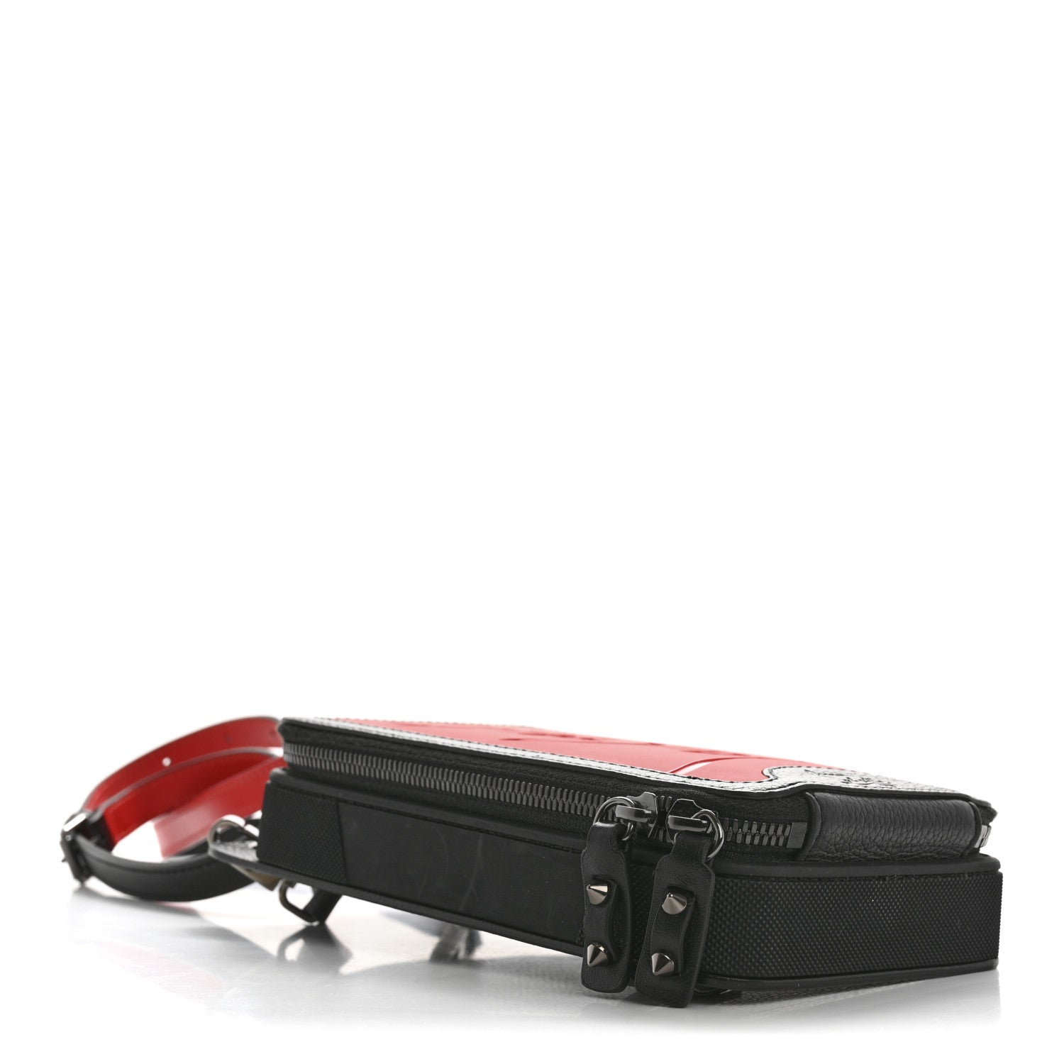Calfskin Gomme Loubilab Phone Shoulder Bag Loubi Black
