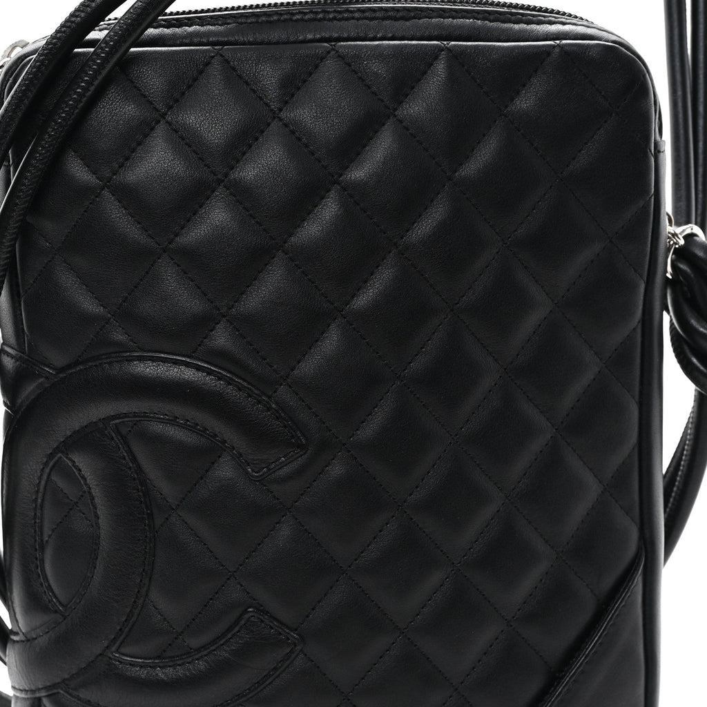 Calfskin Quilted Medium Cambon Messenger Black