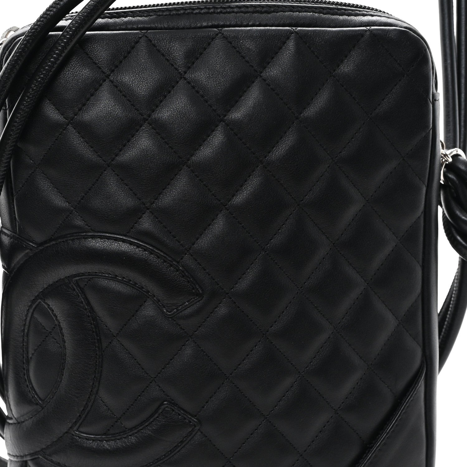 Calfskin Quilted Medium Cambon Messenger Black