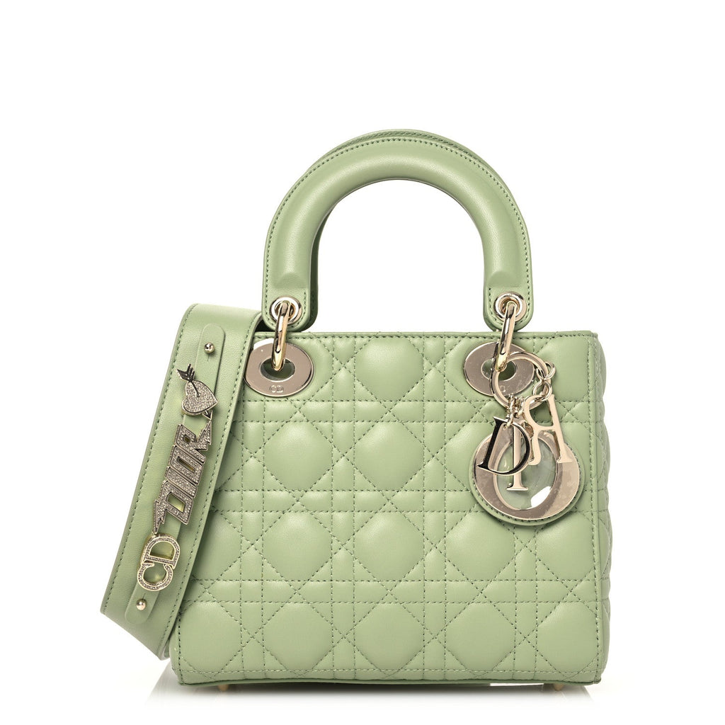 Lambskin Cannage Small My ABCDior Lady Dior Green