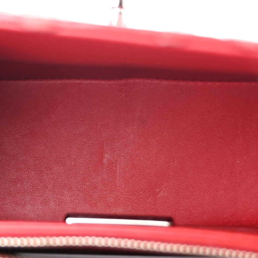 Snakeskin Mini Square Flap Red