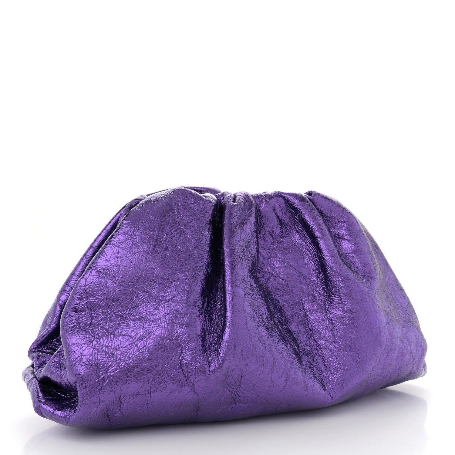 Metallic Crinkled Lambskin The Pouch Viola