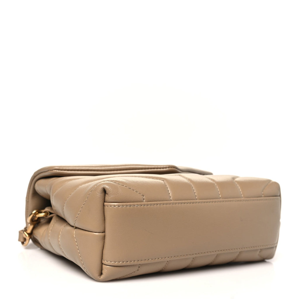 Calfskin Y Quilted Monogram Toy Loulou Crossbody Bag Dark Latte