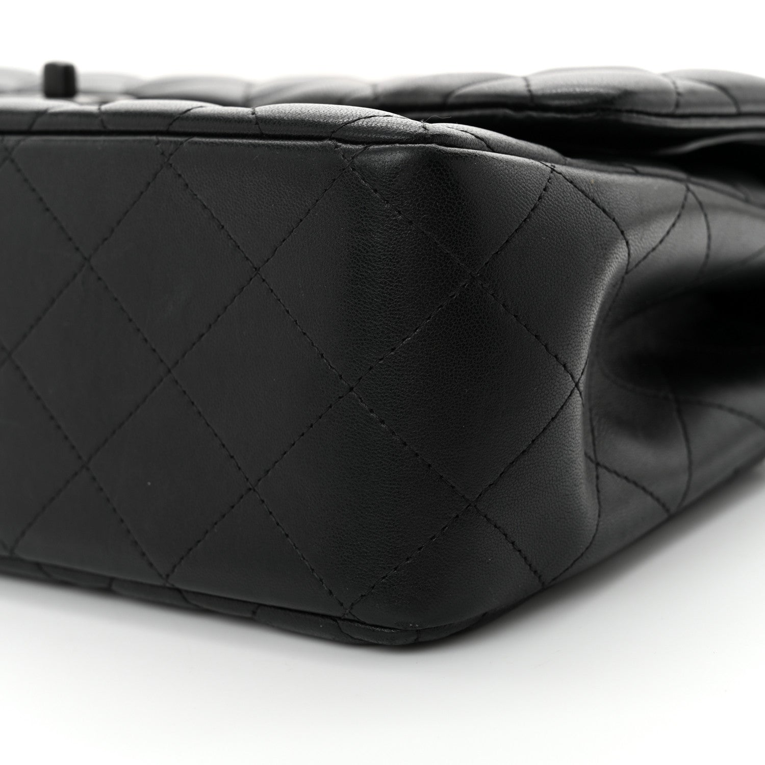Lambskin Quilted Jumbo Double Flap So Black