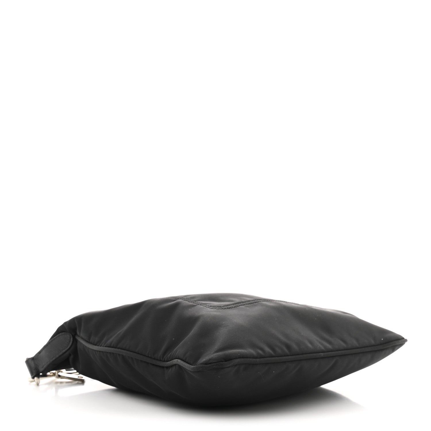 Nylon Flat Messenger Bag Black