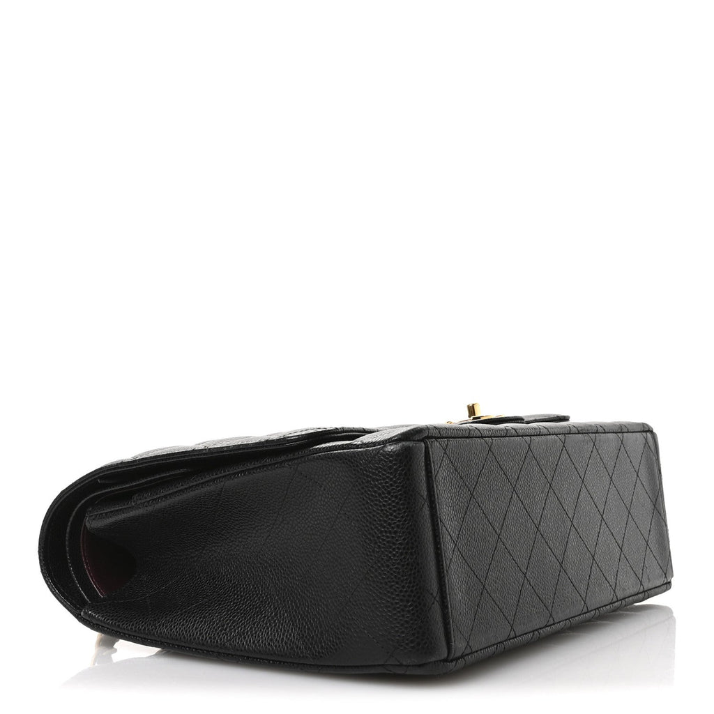 Caviar Quilted Maxi Double Flap Black
