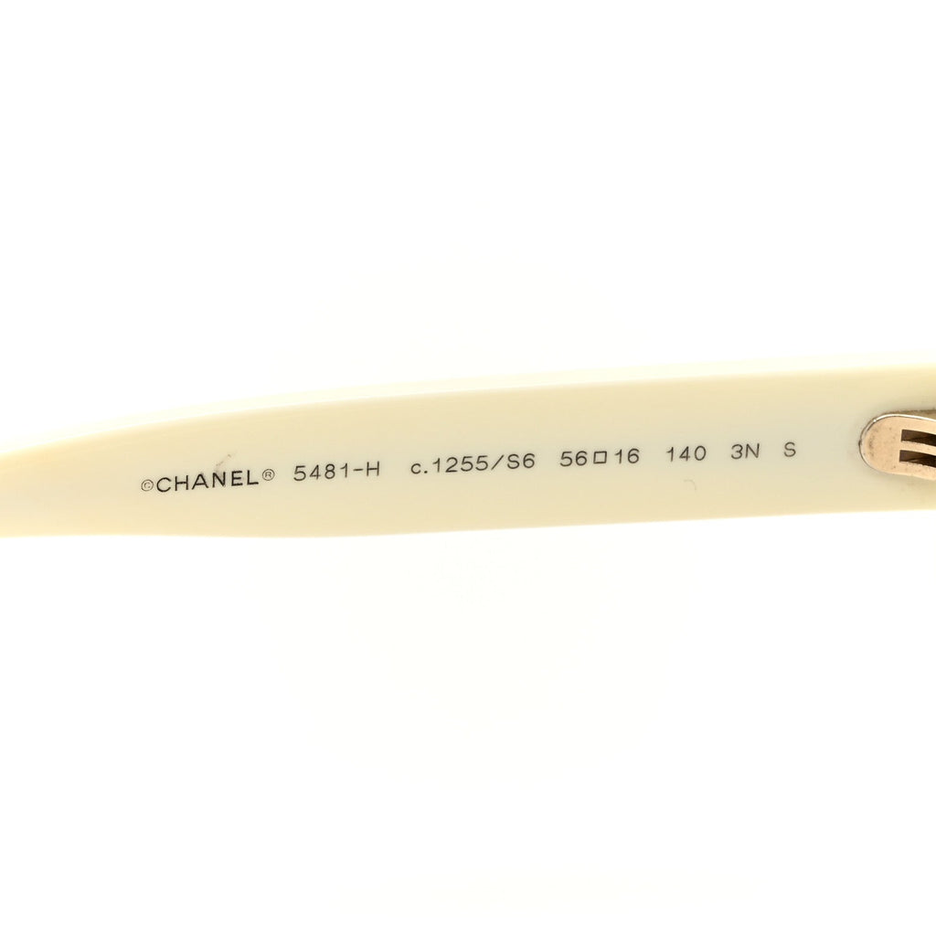 Acetate Pearl Cat Eye CC Sunglasses 5481-H-A White