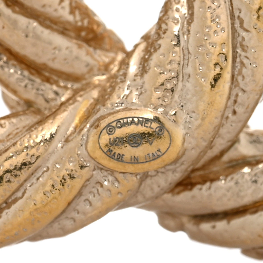 Twisted CC Brooch Light Gold