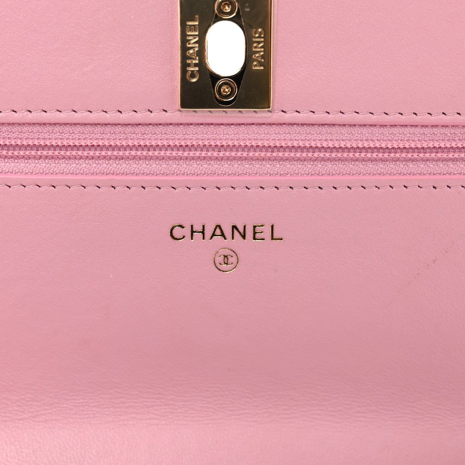 Lambskin Quilted Trendy CC Wallet On Chain WOC Pink
