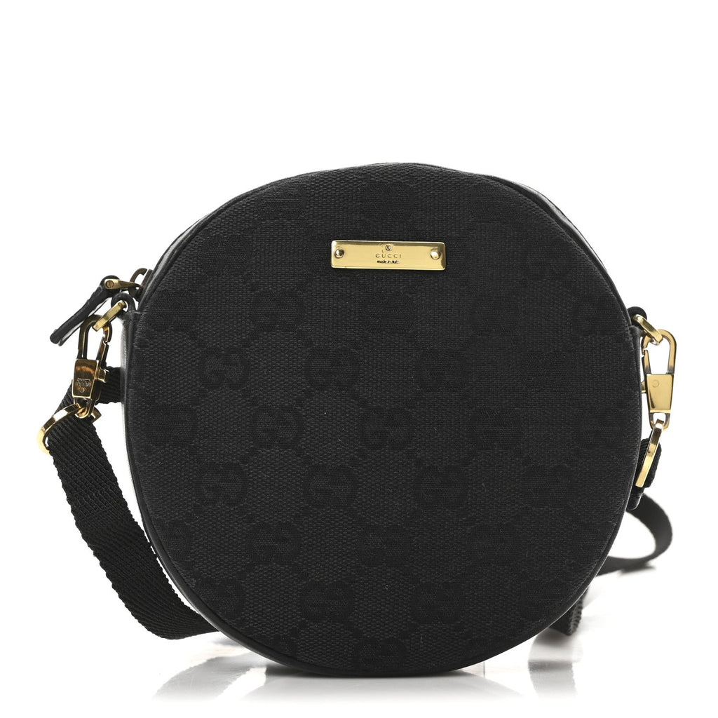 Monogram Round Shoulder Bag Black