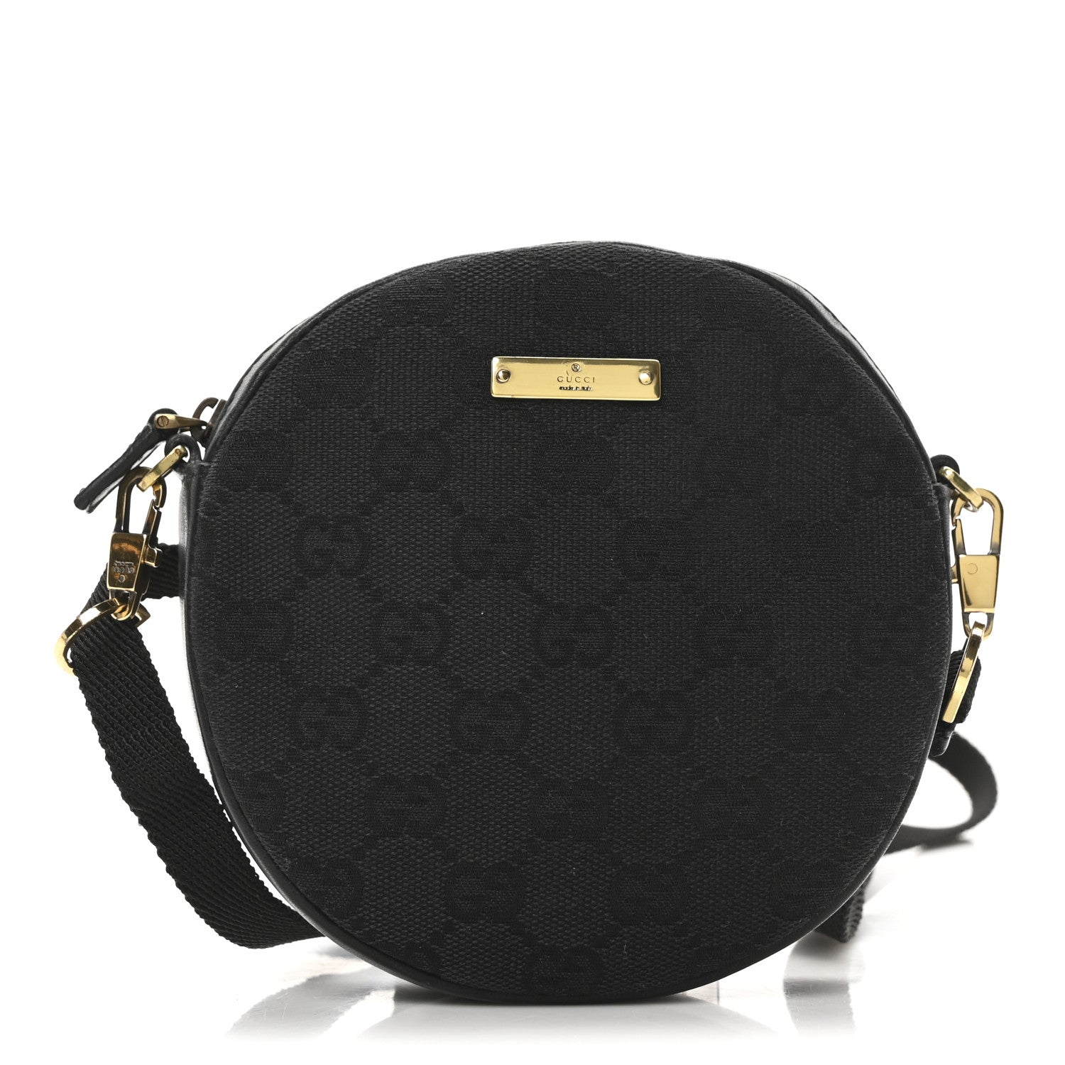 Monogram Round Shoulder Bag Black