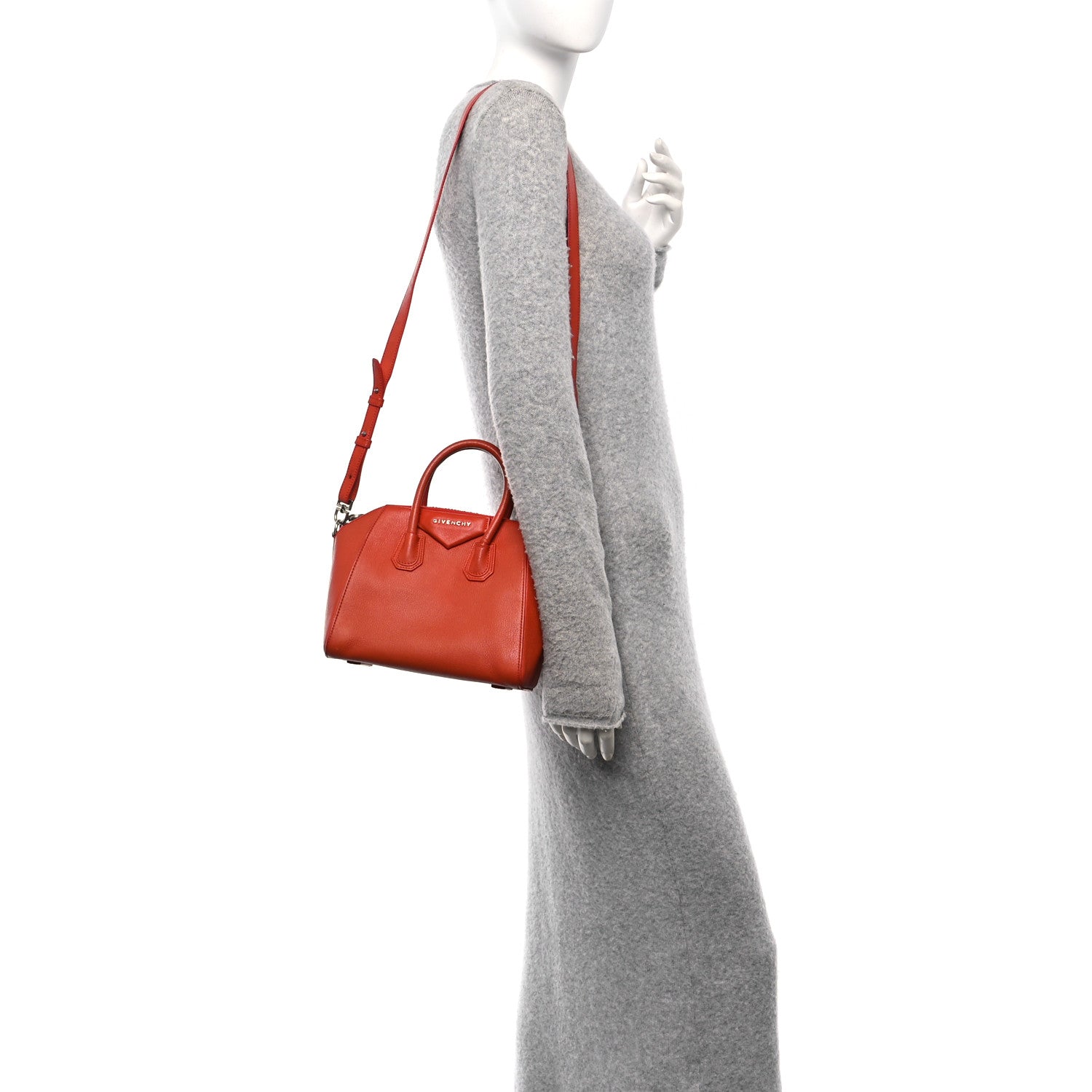 Sugar Goatskin Mini Antigona Burnt Orange