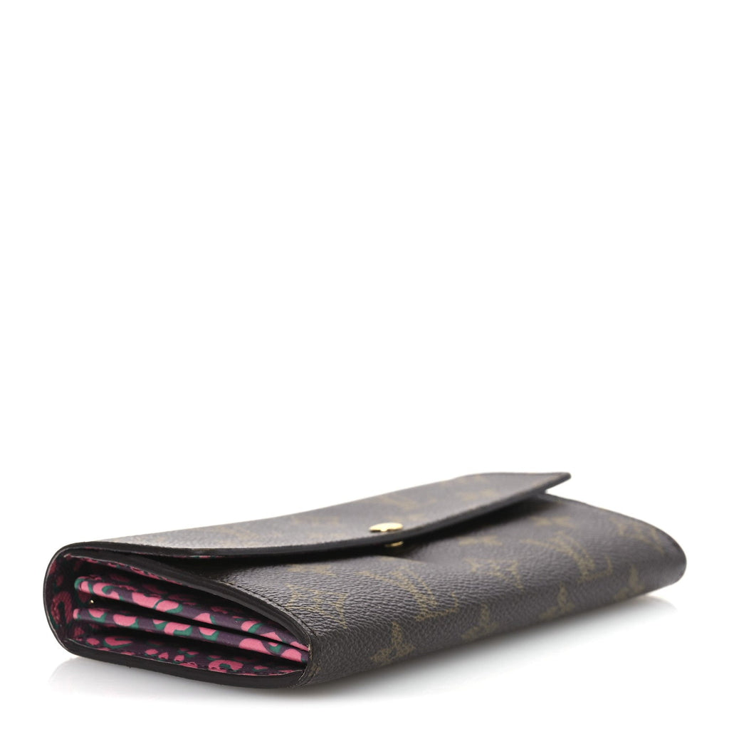 Monogram Leopard Sarah Wallet Rouge Fauviste