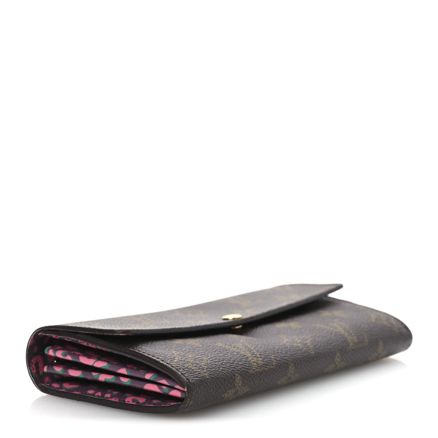 Monogram Leopard Sarah Wallet Rouge Fauviste