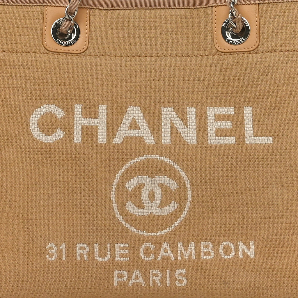 Mixed Fibers Small Deauville Tote Beige