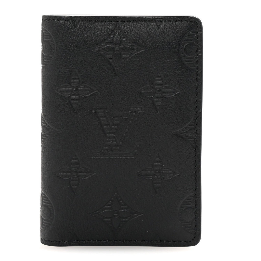 Calfskin Monogram Shadow Pocket Organizer Black