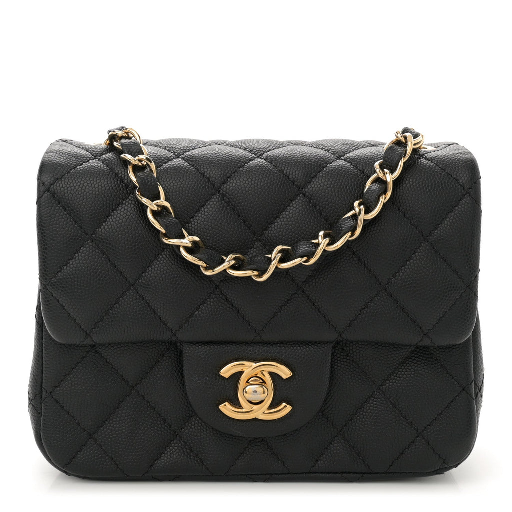 Caviar Quilted Mini Square Flap Black