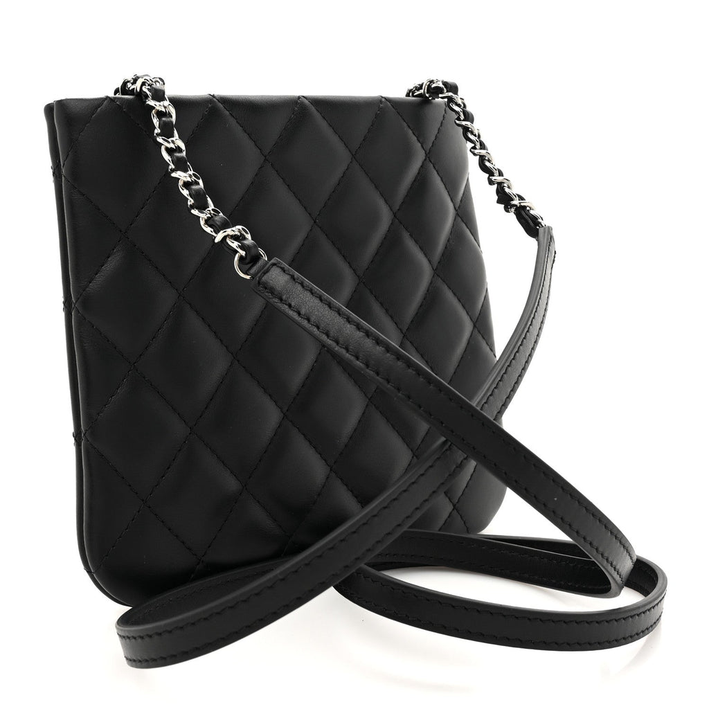 Lambskin Quilted Crossbody Bag Black