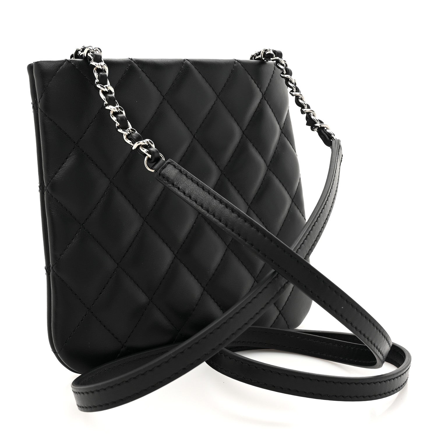 Lambskin Quilted Crossbody Bag Black