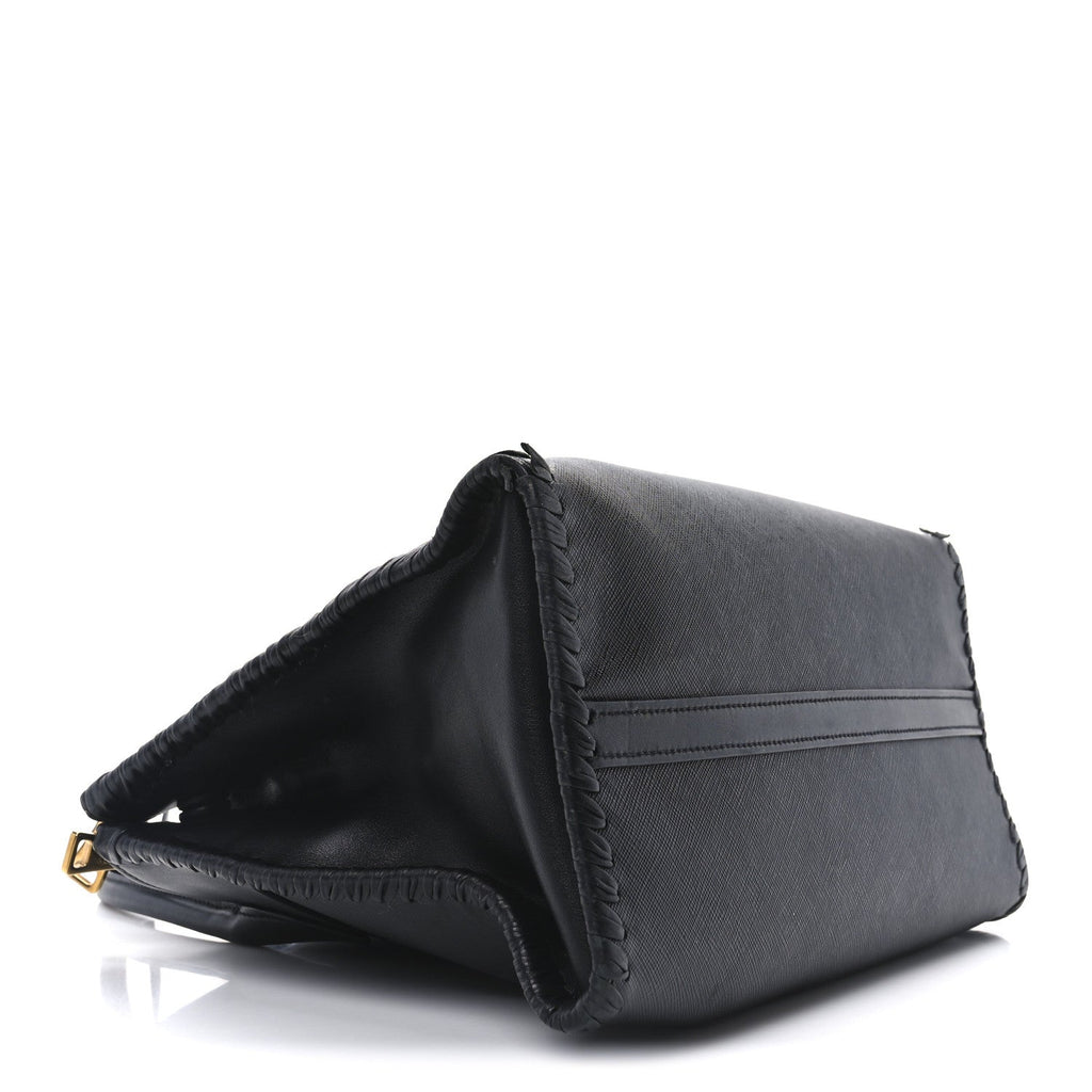 Saffiano Whipstitch Medium Paradigme Bag Black