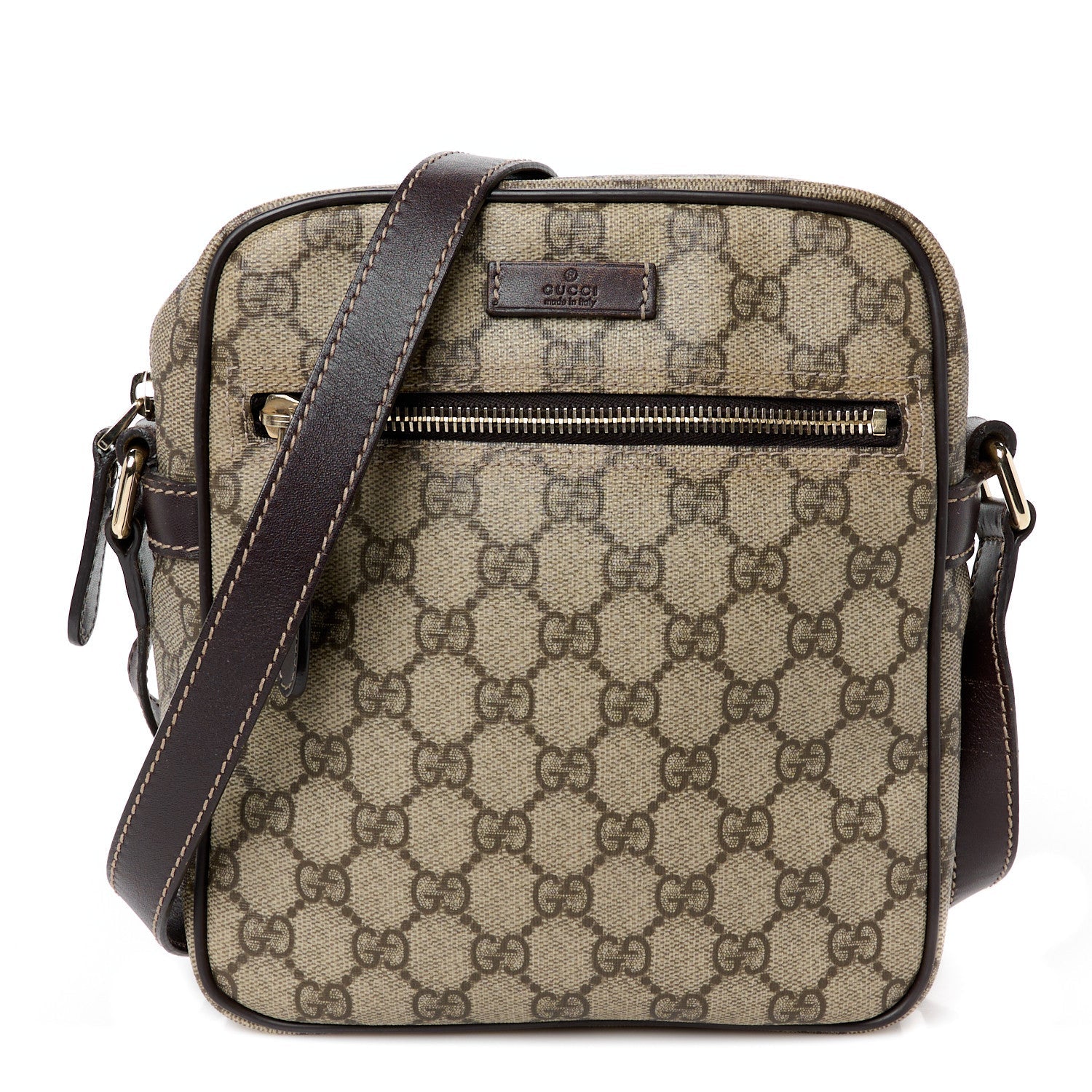 GG Plus Monogram Messenger Bag Dark Brown