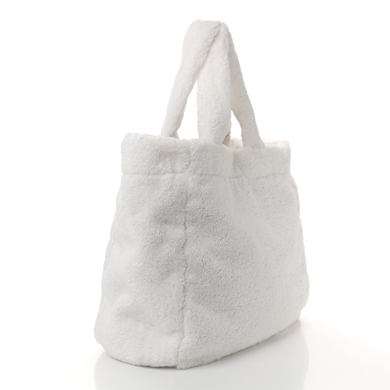 Terry Cloth Tote Bag White Black
