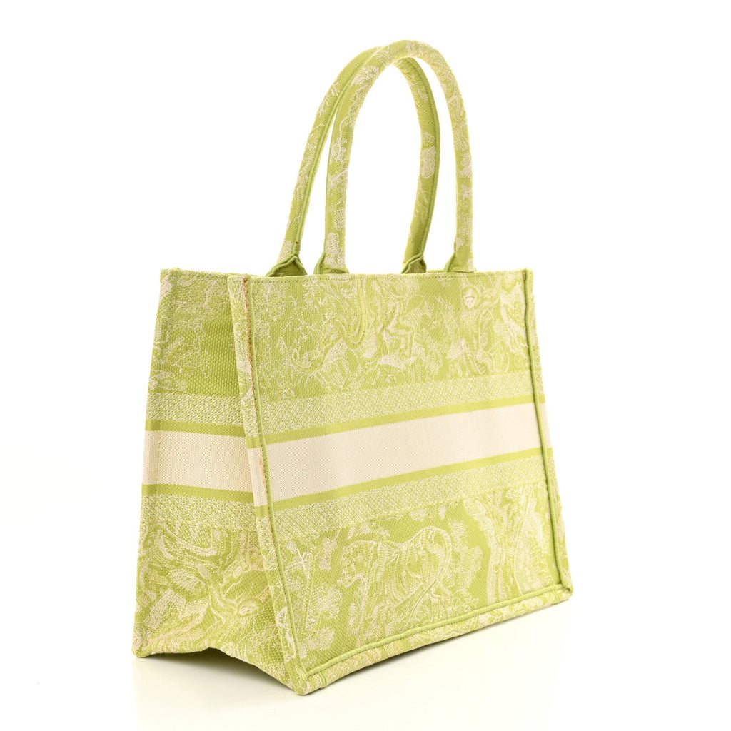 Canvas Embroidered Medium Dioriviera Toile De Jouy Book Tote D-Lite Green