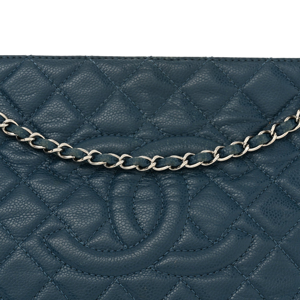 Caviar Quilted Timeless CC Shopping Tote Blue