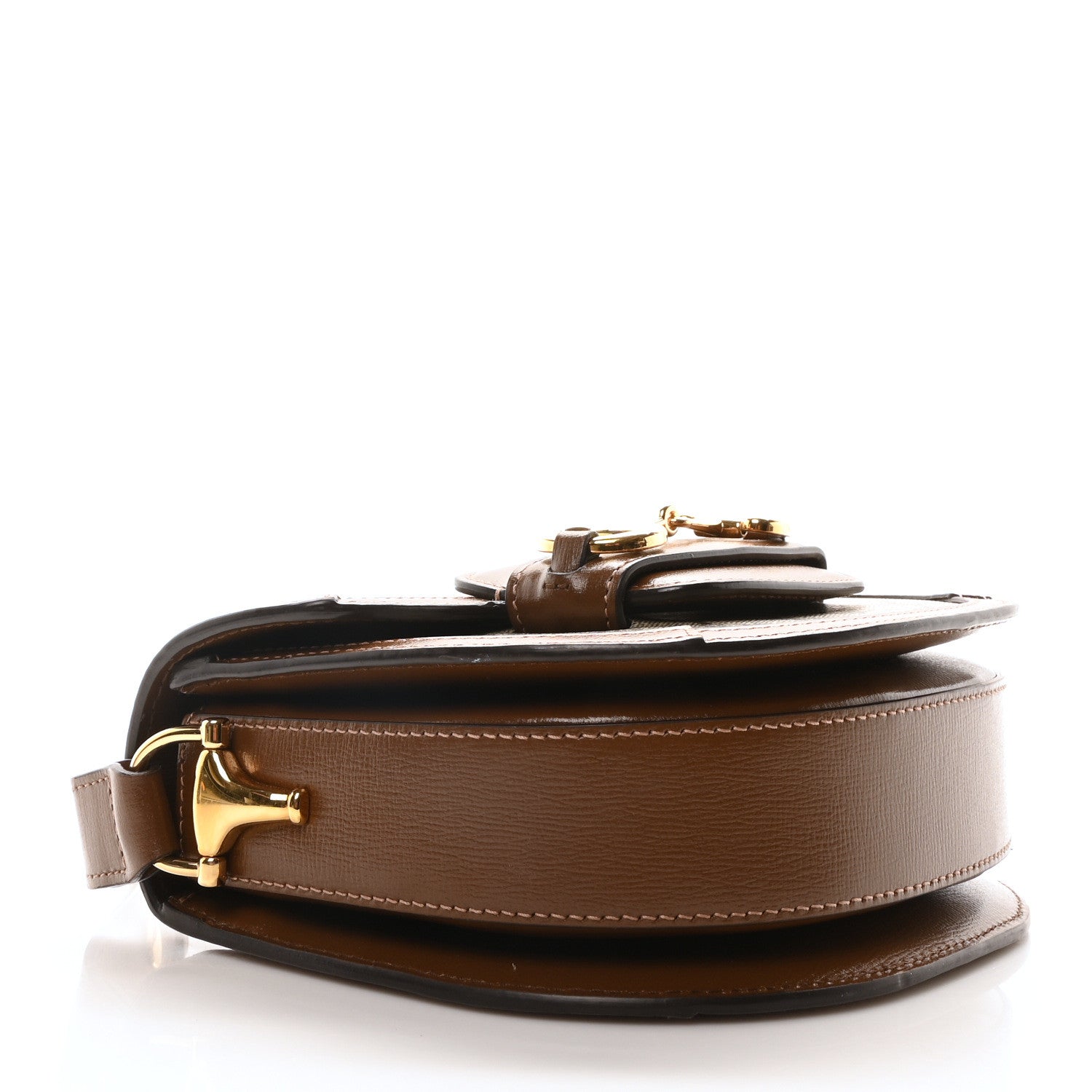 GG Supreme Monogram Mini Horsebit 1955 Rounded Shoulder Bag Beige Brown Sugar