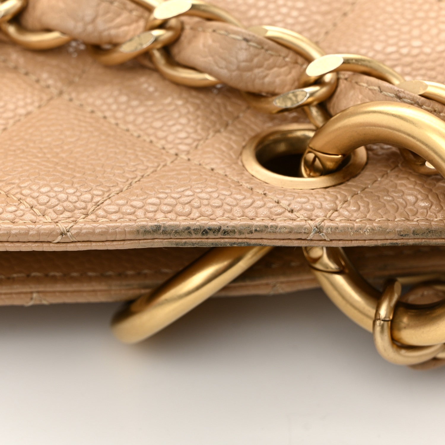 Caviar Quilted Grand Shopping Tote GTT Beige