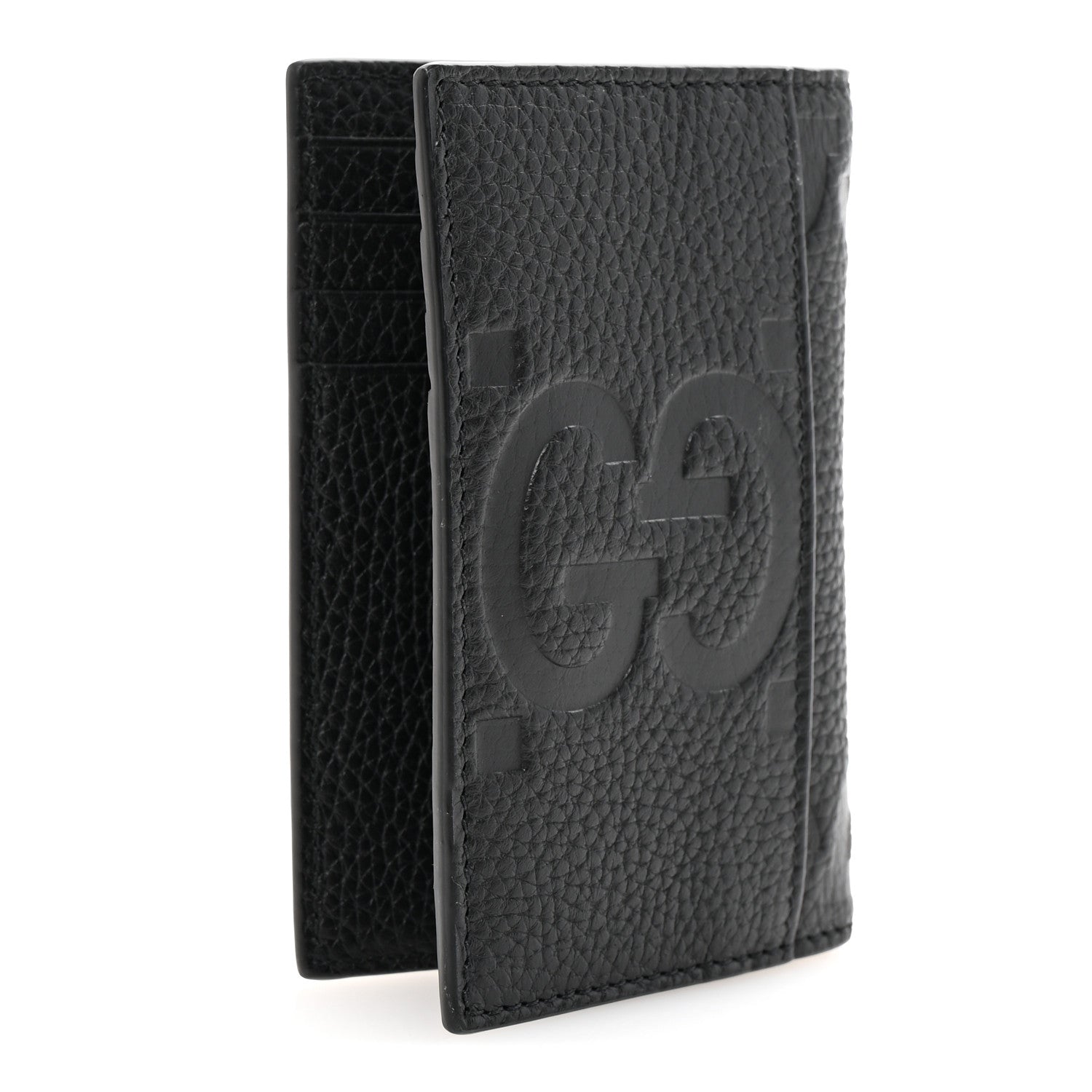 Piuma Calfskin Jumbo GG Embossed  Case Black