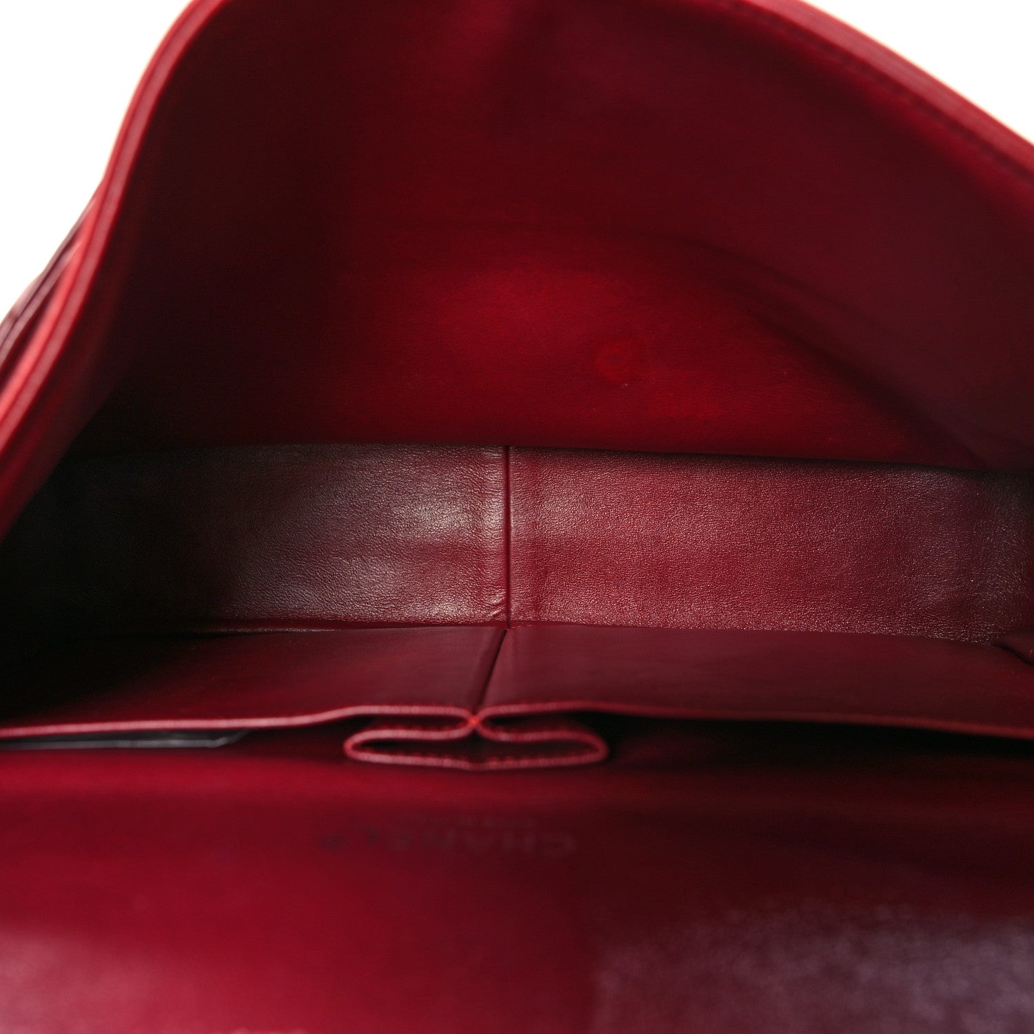 Patent Quilted Maxi Double Flap Dark Red