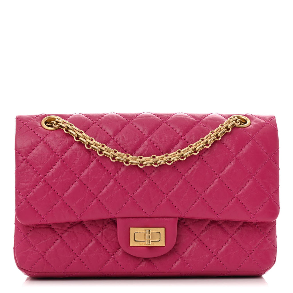 Aged Calfskin Quilted 2.55 Reissue 225 Flap Fuchsia