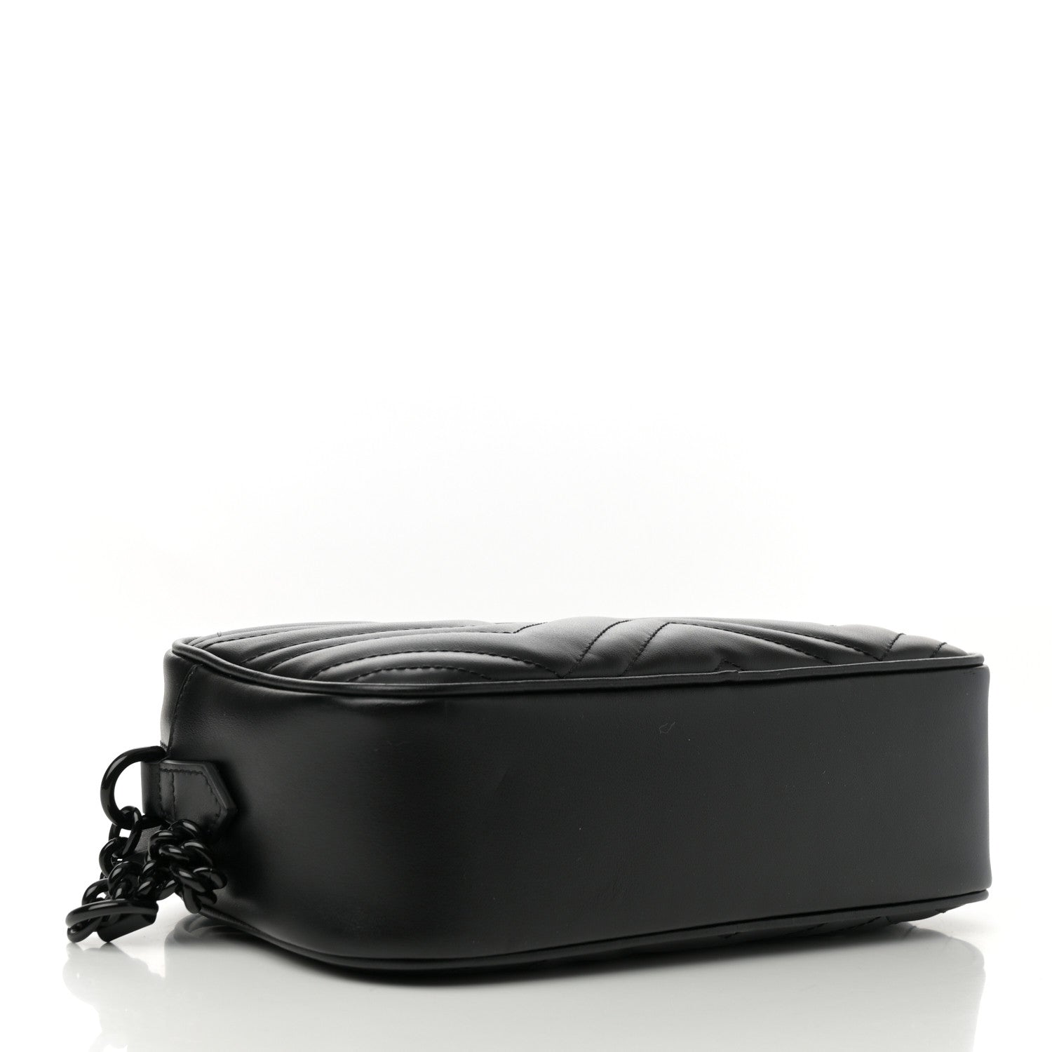 Calfskin Matelasse Monochrome Small GG Marmont Chain Shoulder Bag Black