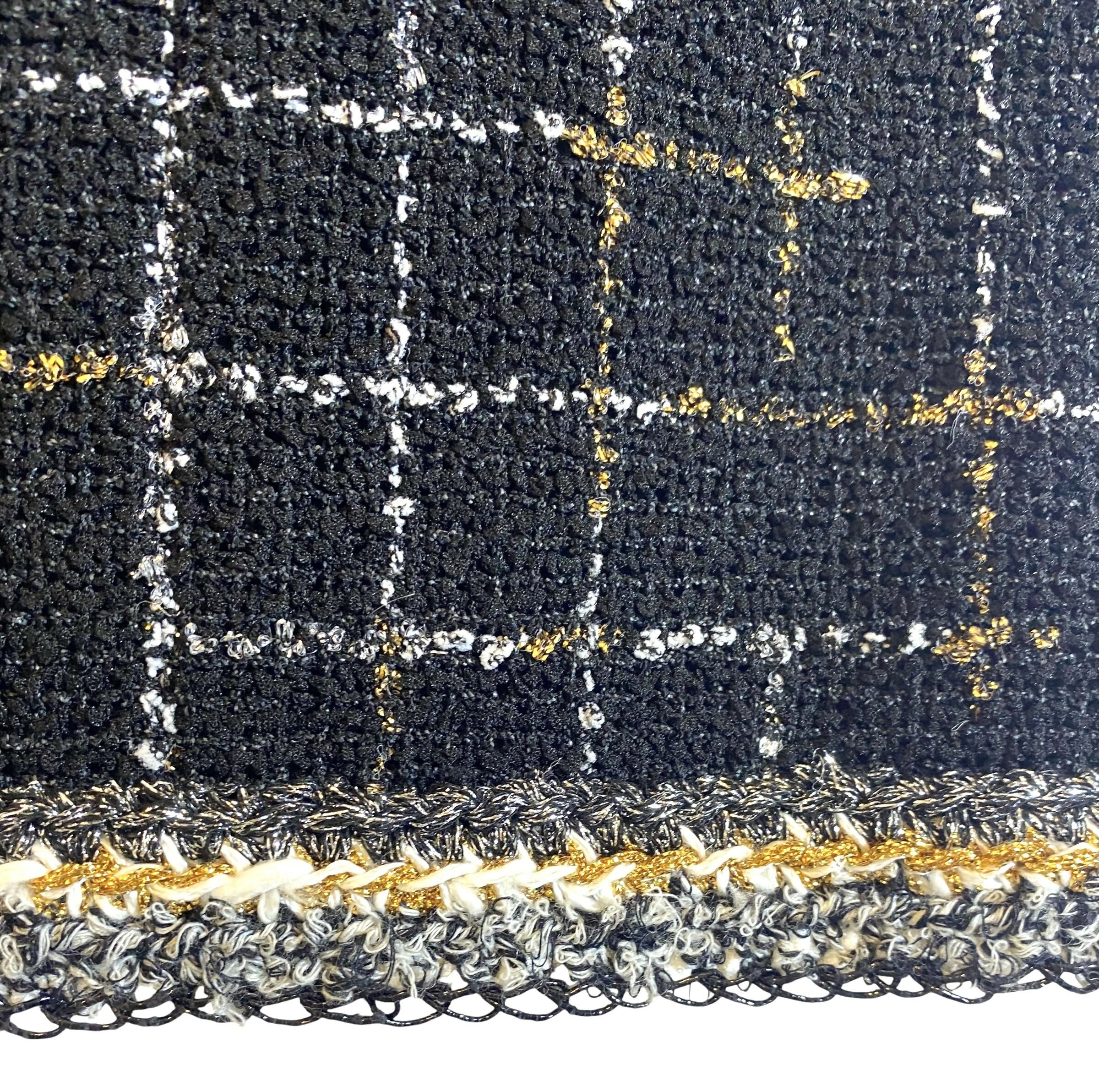 NEW W TAGS CHANEL 17S FANTASY TWEED 'ROBOT' SKIRT FR 46