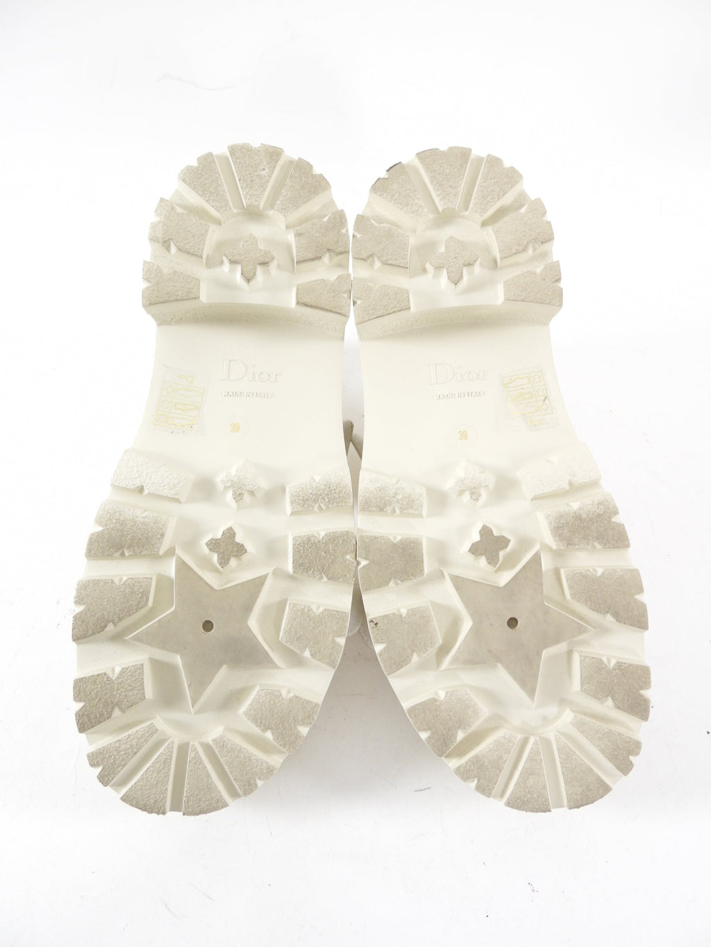 Christian Dior Ivory Leather Dioract Platform Sandals - 39