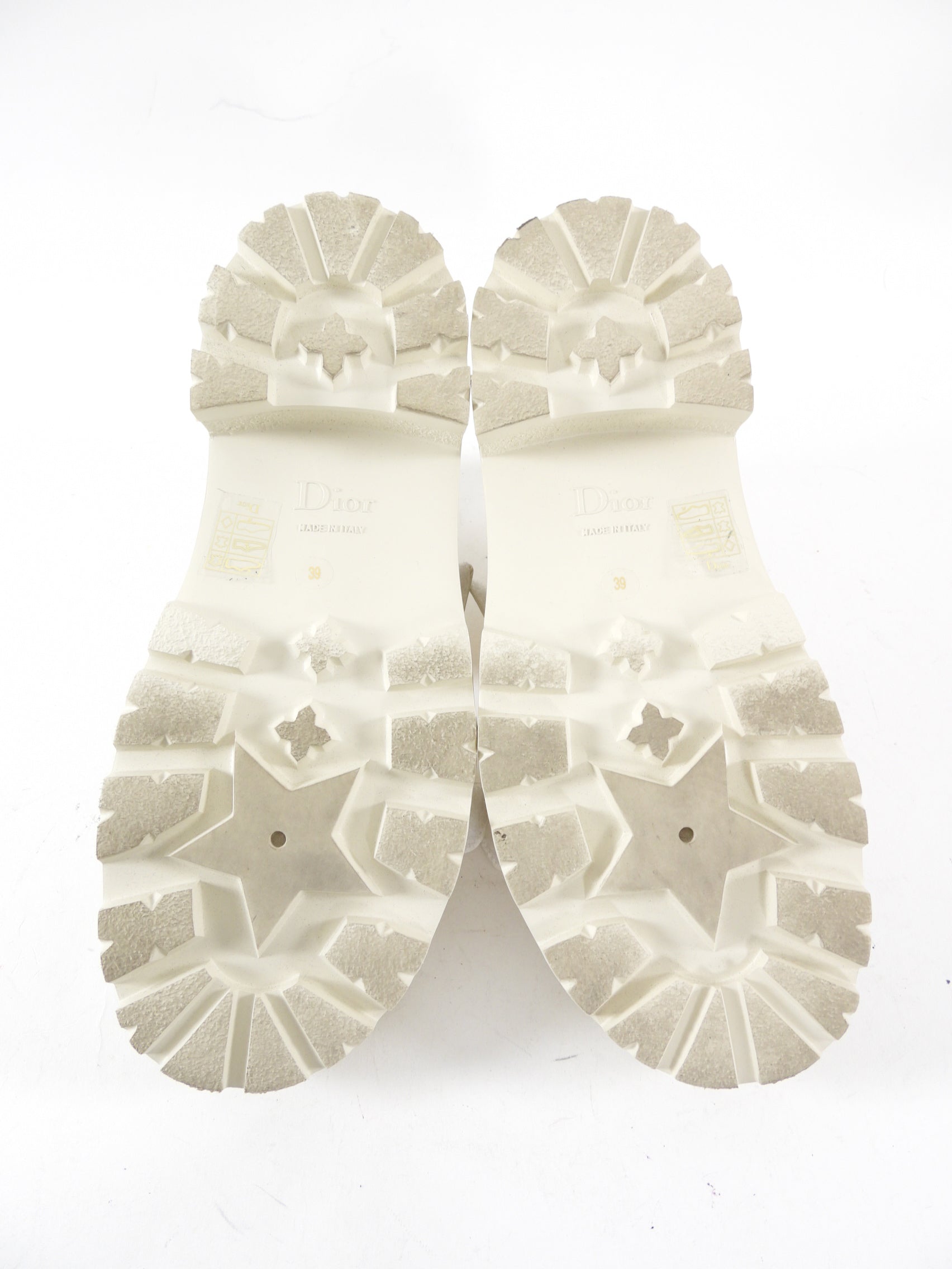 Christian Dior Ivory Leather Dioract Platform Sandals - 39